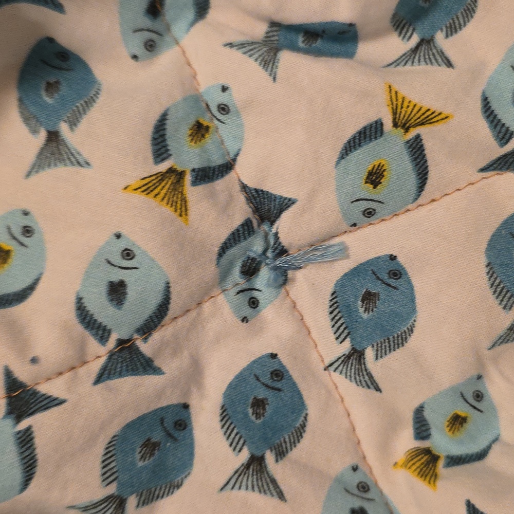 Blue Swimming Fish 2 Cozies Upcycled Blue Denim Jeans Hand Crafted XL - Picture 5 of 10